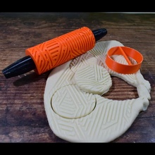 Plätzchen Muster Walze Geometrie Design 3 Garten DIY Geschenk abspielen Urlaub Lehm prägen playdoh Teig backen Gebäck 3d print model - Mito3D