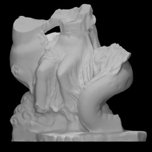 néréide Pistricis sea monster analyse ancien corps créature dragon femelle figure monstre sculpture mer statue femme marbre nymphe serpent mythe composition draperie 3d print model - Mito3D