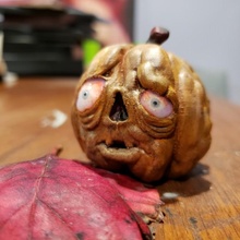 punkinface & garden face halloween pumpkin sculpture skull creepy sculptris punkin 3d print model - Mito3D
