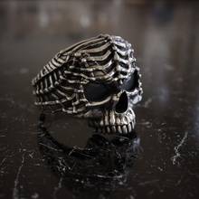 skull ring fashion & accessories sculpt jewelry organic jewe 3d print model - Mito3D