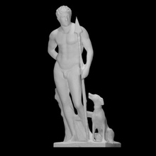 statue meleager scan ancient dog man sculpture spear marble hunter male nude youth copy 3d print model - Mito3D