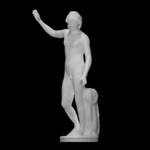 Berlina hermafrodito escanear antiguo cabello cabeza hombre mármol masculino desnudo juventud pecho mito pie Mitra pañería 3d print model - Mito3D