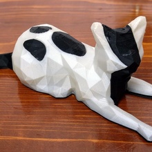interlocking dual-color cat kitten lowpoly kitty cats low-poly poly multicolor multimaterial 3d print model - Mito3D