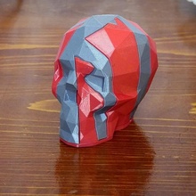 entrelaçado low poly caveiras decoração crânio pobre poli multicolorido multimaterial 3d print model - Mito3D