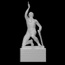 monumento studenti insegnanti vittime guerra indipendenza scansione corpo figura scultura spada memoriale maschio insegnante alunno paura vittima inginocchiato 3d print model - Mito3D