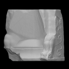 sundial decorative relief scan ancient claws creature sculpture legs paw myth fragment 3d print model - Mito3D