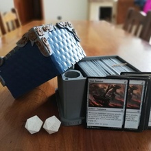 deckbox mtg caja continuar magia tarjetas 3d print model - Mito3D