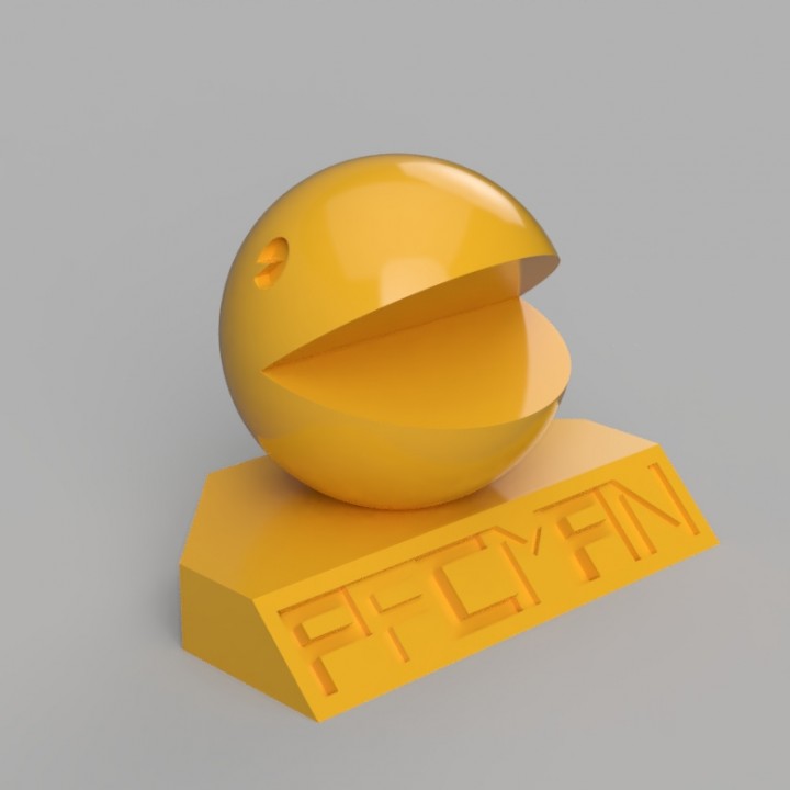 Pac Man hommage homme 3dprinted pla bureau pac 3D print model - Mito3D