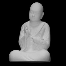 chinese monk scan buddhism carving figure gesture sculpture statue temple wood worship male seated person vitarka mudra 3d print model - Mito3D