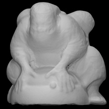 sh ki capturing demon hat scan accessory carving figure sculpture symbol male protector elephant ivory netsuke kimono shoki zhongkui 3d print model - Mito3D