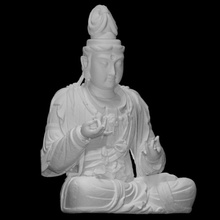 seated avalokiteshvara boddhisattva guanyin scan buddhism figure lotus sculpture statue temple worship male deity divine 3d print model - Mito3D