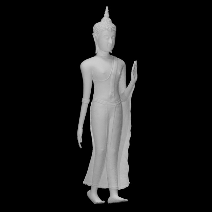 walking shakyamuni buddha scan buddhism figure god man sculpture statue worship bronze male deity movement gautama duddha barefoot 3D print model - Mito3D