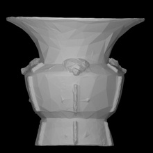 zun wine vessel scan ancient bowl drink bronze houseware base handles metalwork 3d print model - Mito3D