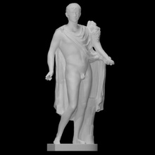 augustus scan body figure history emperor statesman male nude military standing drapery 3d print model - Mito3D
