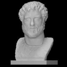 antoninus pius scan ancient bust face head portrait sculpture statue beard emperor male curls 3d print model - Mito3D