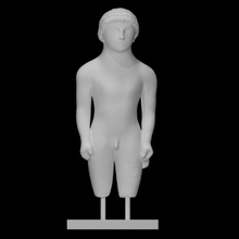 Kouros Scan uralt Zahl Skulptur Statue Junge Kalkstein männlich nackt Jugend 3d print model - Mito3D