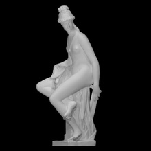 Allegorie Architektur Scan Körper Kompass weiblich Lineal Skulptur Statue Frau Marmor nackt sitzend Vorhänge 3d print model - Mito3D