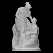 Ceres Proserpina Varredura vestir fêmea figura deusa mãe mulher mármore casal nu juventude sentado pé filha cortina Groupa 3d print model - Mito3D