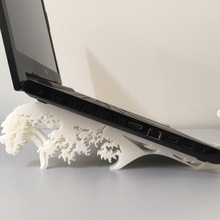 p1 notebook stand inspired great wave nakagawa art japan masterpiece p1prototipos 3d print model - Mito3D