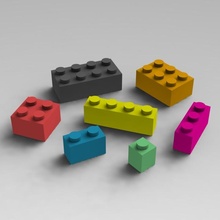 lego bricks parts spare square toys studs 3d print model - Mito3D