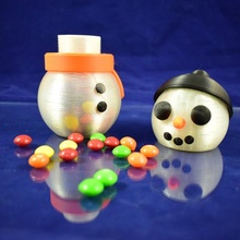 snowman jar & garden christmas candy container gift man stocking winter xmas snow holiday stuffer 3d print model - Mito3D