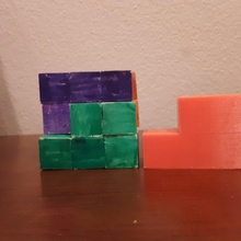 verde puzzle cubo bloccare pezzo cube hurts my brain 3d print model - Mito3D