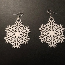 flocon neige boucles d'oreilles Noël arbre décorations décoration bijoux 3d print model - Mito3D