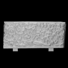 sarcophagus myth prometheus creation man scan decoration female figure men sculpture zeus marble male centaur relief funerary anceint 3d print model - Mito3D