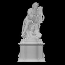 George frideric Handel analyse bébé figure jardin instrument musique jouer sculpture statue marbre Masculin compositeur lyre 3d print model - Mito3D