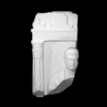 fragment attic stele scan column greek head man mythology roman sculpture stone tomb religion 3dprint noble 3dscan relief heritage cultural tombstone archeology latin carved 3d print model - Mito3D