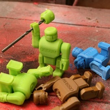 ossum pip bot giocattoli Giochi azione figura robot articolato printinplace print in place prova delle prestazioni ossumdesigns 3d print model - Mito3D