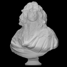 thomas baker scan bust hair portrait sculpture statue male youth young drapery curls 3d print model - Mito3D