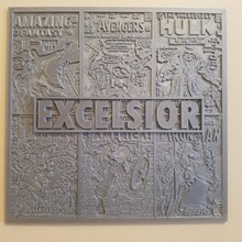 Excelsior colagem ventilador arte América homem hulk Aranha Thor Stan capitão ferro vingador Lee 3d print model - Mito3D