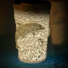 dauphin vase abat jour jardin Noël fleur animal tasse cadeau petite amie cuisine lampe lumière vaisselle l'eau mas femme justifier 3d print model - Mito3D