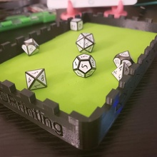 dice tray dragons dungeons fantasy games gaming geek rpg table warhammer roleplaying tabletop d20 nerdy roleplayinggames pathfinder tabletopgaming dicetray dugneonsanddragons roelplaying 3d print model - Mito3D