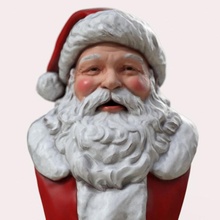 santa bust & garden christmas holidays saint claus smiling nicholas seasons kris kringle 3d print model - Mito3D