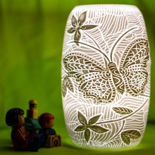butterfly lampshade wind protector & garden animal candle lamp light outdoor 3d print model - Mito3D