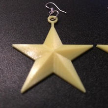 christmas star earrings jewellery xmas festive earring 3d print model - Mito3D