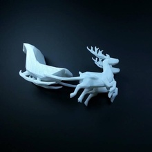 Père Noël traîneau lowpoly objoy création décoration 3d print model - Mito3D