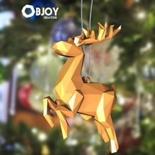 Père Noël renne lowpoly objoy création jardin décoration arbre Sapin raindeer 3d print model - Mito3D