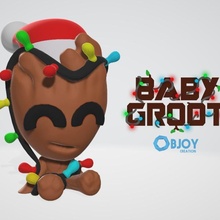 christmas baby groot - objoy creation galaxy marvel guardians 3d print model - Mito3D