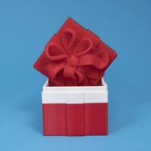 gift box container single color version christmas holder paper ribbon bow birthday package wrap wrapped wrapping 3d print model - Mito3D