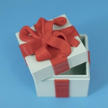 gift box container dual color version & garden christmas bow package wrap wrapped wrapping 3d print model - Mito3D