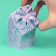 regalo scatola springo single colore versione Natale divertimento giocattolo nastro arco vacanza avvolgere slinky avvolto avvolgimento 3d print model - Mito3D