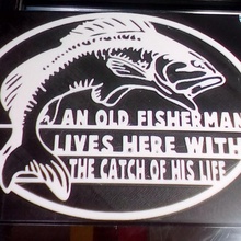 fisherman & garden fish plaque quote 3d print model - Mito3D