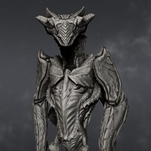 mantis king store bug bust creature design fantasy insect statue zbrush 3d print model - Mito3D