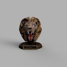 maní fusion360 esculpir león Tienda busto 3d print model - Mito3D