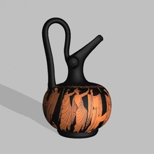 tábua remixar Preto grego escultura laranja jarro funerária 3d print model - Mito3D