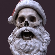 skull santa & garden christmas decoration decorations ornament scary tree xmas creepy saint nicholas 3d print model - Mito3D