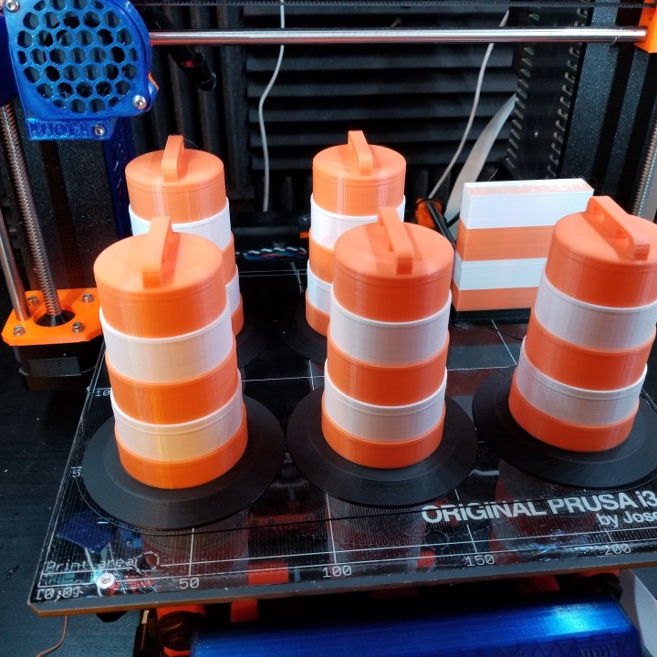 1 10 scale traffic drum multi color 10scale trafficdrum gencab 3D print model - Mito3D